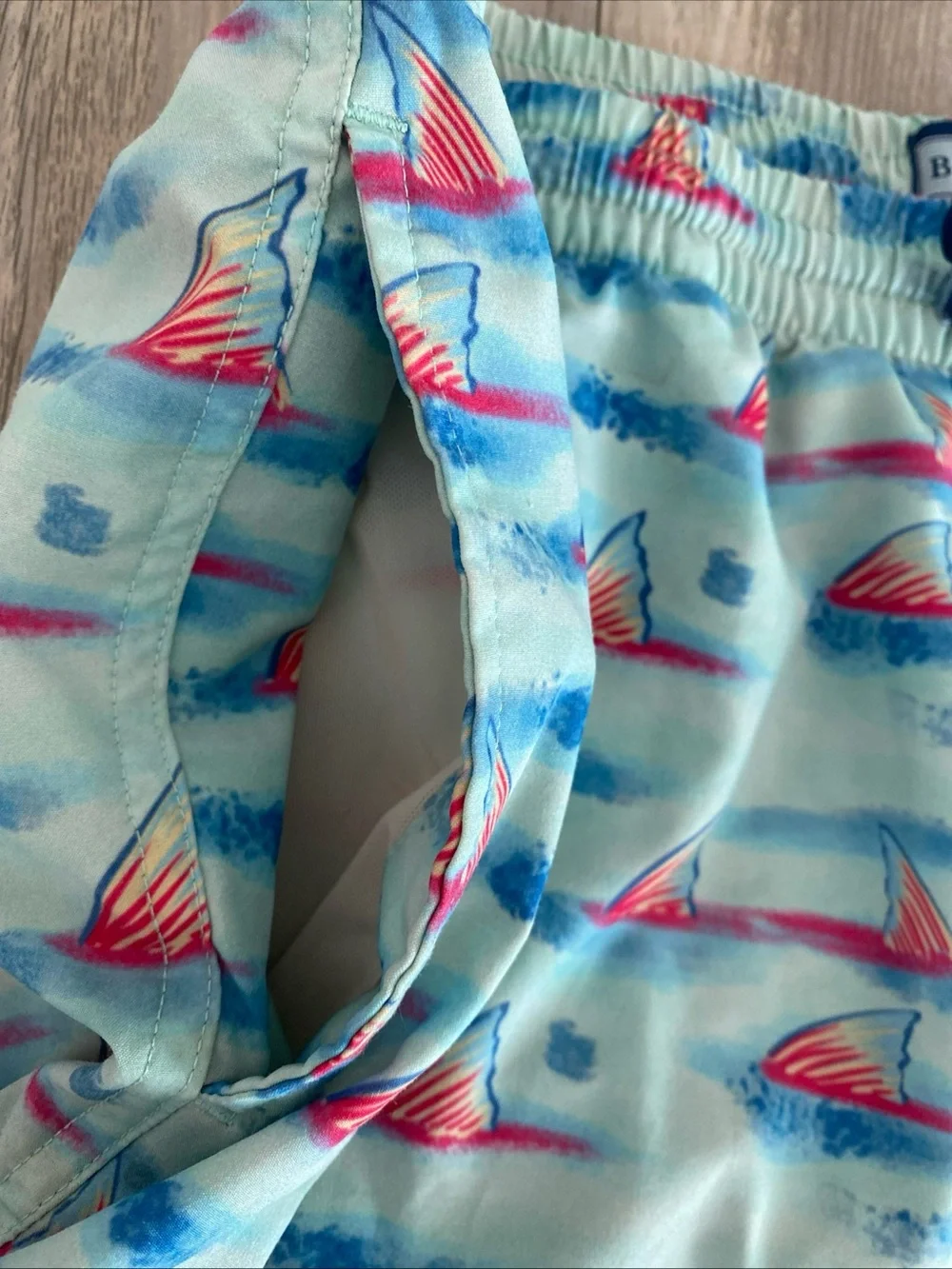 Burlebo Mens Lined Swim Shorts Trunks Colorful Vibrant Fins XL